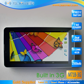 7inch 3G Android Tablet PC Mt8312 Dual Core 512MB+4G (M71B-3G)